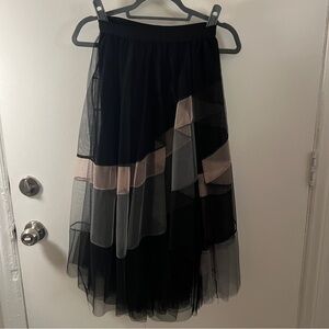 Tulle Layered Stripe Skirt